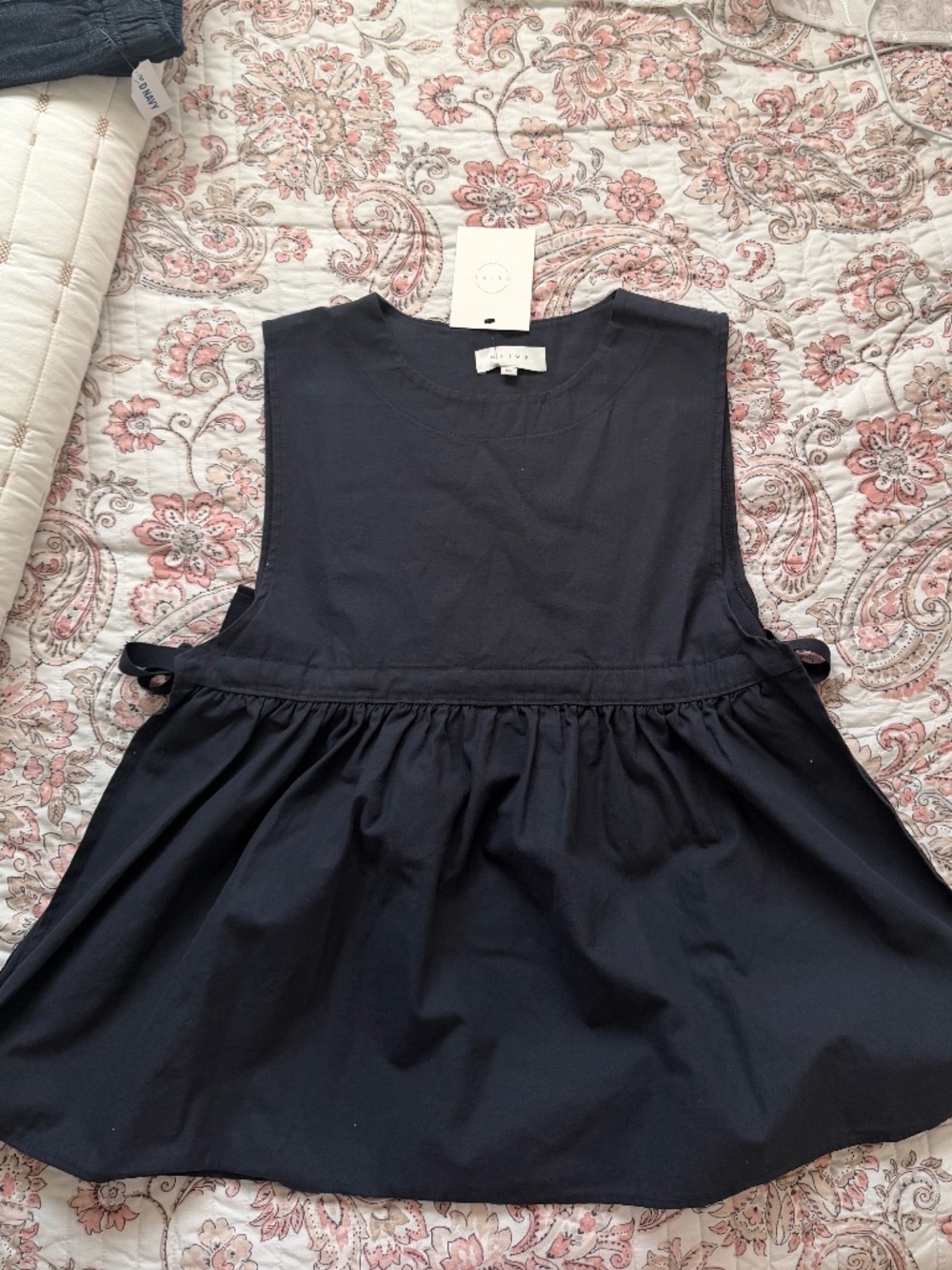 Olive Faye Ribboned Vest Navy M/L NWT